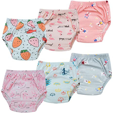 AOOPOO 6-Pack Baby Wiederverwendbare Töpfchen Trainingshose, Baby waschbare 6-Schicht Baumwollwindelhose, Baumwolle Lernhose Sommer Windelhose für Kleinkind Unterwäsche