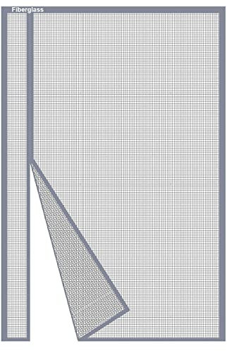 Risareyi Zanzariera Magnetica in Vetroresina 190x215cm, Grigio Rete Fine, Apertura Laterale Tenda con Calamita Zanzariere Magnetiche per Porte Finestre per Balcone Chiusura Automatica