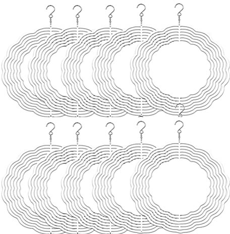 Hopbucan 10Pcs 8 Inch Sublimation Wind Spinner Blanks 3D Wind Spinners for Indoor Outdoor Garden Decoration