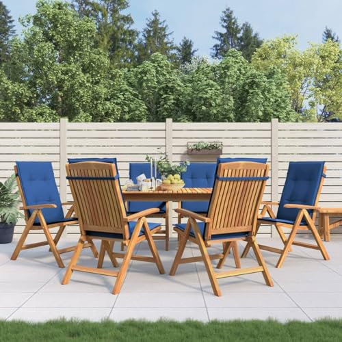ARKEM Gartenstühle mit Kissen 6 STK. Massivholz Teak Outdoor-Loungesessel GartenmöBel Holz