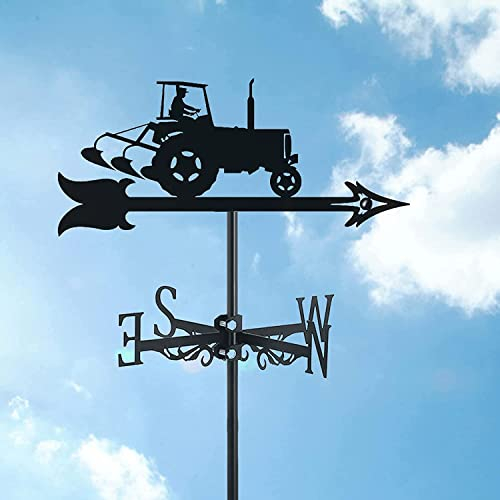 ANCNA-U Girouette à vent en métal avec indicateur de direction pour jardin, décoration de jardin, outils de mesure, tracteur agricole