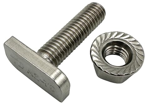 BRESKO Hammerkopfschrauben (10, 10x30 mm M10) Flanschmuttern 20-40 mm Edelstahl A2 Solar Photovoltaik PV Sperrzahnmuttern Set Hammerkopf Solaranlage Befestigung Solarbefestigung