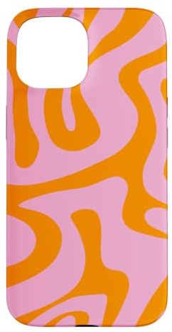 Hülle für iPhone 15 Rosa und Orange Liquid Swirl Abstraktes ästhetisches Muster