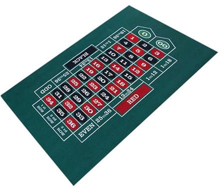 Doppelseitige Pokermatte, Craps-Tisch & Blackjack-Filz, aufrollbare Roulette-Tischmatte für Couchtisch Craps & Blackjack (60 x 80 cm)
