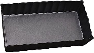 MAGICLULU Teglia Da Forno Rettangolare Antiaderente 4 Pollici Con Fondo Rimovibile, Stampo Per Crostata in Acciaio Resistente Facile Da Pulire, Utensile Per Quiche Per Cottura in Forno Domestico