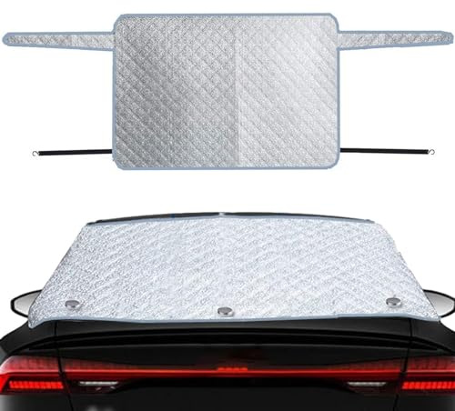 140 X 80 Cm Heckscheiben-Schneeabdeckung, Auto-Heckscheibenabdeckung | 2-lagige Aluminiumfolien-Schneeabdeckung Die Hintere Windschutzscheibe,Mit Haken Und Unsichtbarem Magnet, Leuchtende Schneedecke