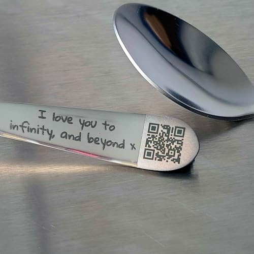 Personalised Teaspoon, Engraved with Name, Message & QR Code. Custom Spoon Gift | Link to Songs, Videos & Special Memories Update Anytime. Spoonomics Keepsake Gift for Anniversaries Weddings Birthdays