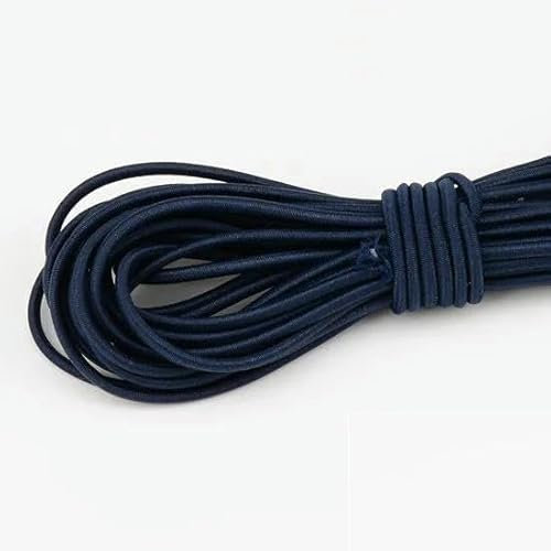Banda elástica redonda de alta elasticidad de colores de 2,5 mm, banda de goma elástica redonda, línea elástica, accesorios de joyería de costura DIY, 10 m/lote, azul oscuro, 2,5 mm, elástico, 10 m