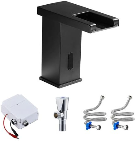Grifo De Lavabo De Baño Sin Contacto Con Sensor Automático, Grifos De Tocador, Cascada Manos Libres, Grifo De Agua For Baño, Grifos Con Sensor Sin Contacto, Movimiento Automático(Cold water)