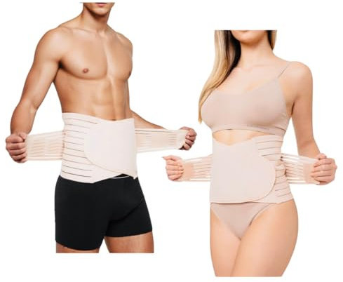 Genérico Faja Lumbar para Espalda - Soporte Lumbar Fuerte y Ajustable - Alivia Dolor, Mejora Postura - Ideal para Hombre y Mujer - Material Elástico y Transpirable (Biege, XXL/3XL)