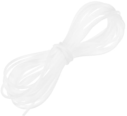 M METERXITY Corde en Caoutchouc Creuse, 5.5 Yards 2mm Corde Élastique avec Trou De 1.2mm Ficelle Élastique Corde À Barbe pour Fabrication De Bijoux/DIY/Necklaces/Bracelets [White]