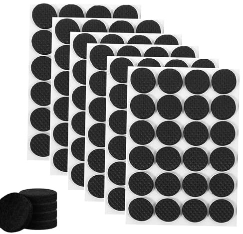 Non Slip Furniture Pads, 144 Pcs Self-Adhesive Furniture Pads, Felt Pads for Chair Legs, 4mm Thick Pads for Furniture Feet, Perfect for Protecting Floors Against Scratches(Black, 22mm)