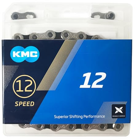 KMC 12 Speed eBike Chain, 128 Link, Black/Silver