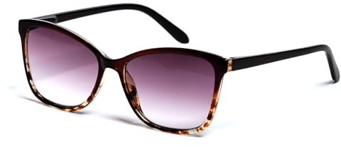 EYEGLSMST Große Sonnen Leser Brille 1,0 für Damen, Modische Großer Outdoor-Sonnenleser Getönte Lesehilfe, Gross Rahmen UV400 Lese sonnenbrille mit sehschärfe