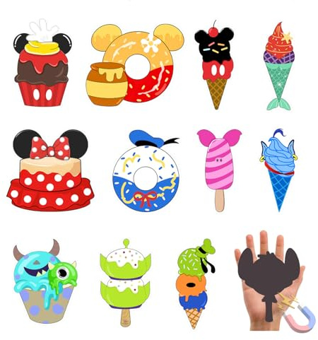 12 Pcs Cruise Door Magnets Cream Cake Decorations, Bright Exquisite and lovely Party Decor, for refrigerator, whiteboard, cruise ship door, metal cabinet door, blackboard, iPad