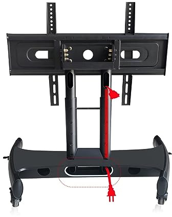 YUZDNM TV-golvstativ – 0–90° flipjustering TV-golvstativ – mobil TV-vagn på hjul – höjdjusterbart rullande golvstativ, mobil TV-monteringsstativ, för 32–65 tums TV, upp till VESA 600 x 400 mm