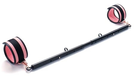 Heavy Duty Stainless Steel Expandable Spreader Bar with 2pcs Adjustable Straps, Yoga Pilate Bar for Bedroom, Home Exercise Sports Training Fitness Gear