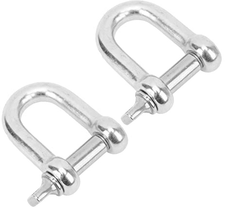 NutriEss Stainless Steel D Ring Shackles 316 Marine Grade Heavy Duty Screw Pin Shackles for Boat Towing and Cargo Handling 22mm 2PCS