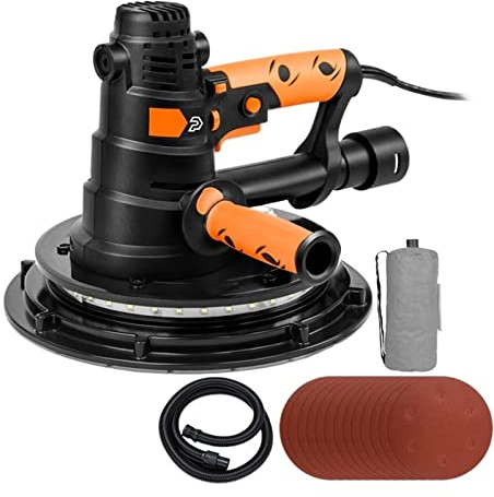YQVEOT Levigatrice per Muro, Levigatrice for cartongesso 800W Levigatrice for pareti Rettificatrice for pareti a LED Portatile Stucco for pareti 215mm Disco di Sabbia