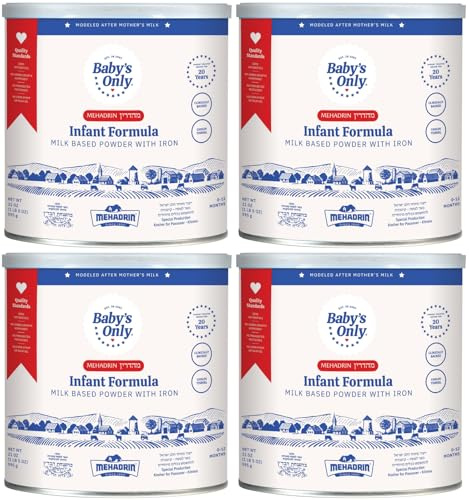 Baby's Only Baby Formula, Complete Nutrition Infant Formula, Milk Based Powder with Iron, Vitamin E, Vitamin D, Easy to Digest Infant Formula for Newborn to 12 Months Old, 21 oz, Value Can 4 Pack