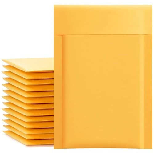 Stötsäkra bubbelpåsar för mobiltelefonskal, vadderade kuvert, vattentäta, självhäftande fraktpåsar, skyddspåsar för frakt förpackning (10-pack gul, 11 x 15 cm)