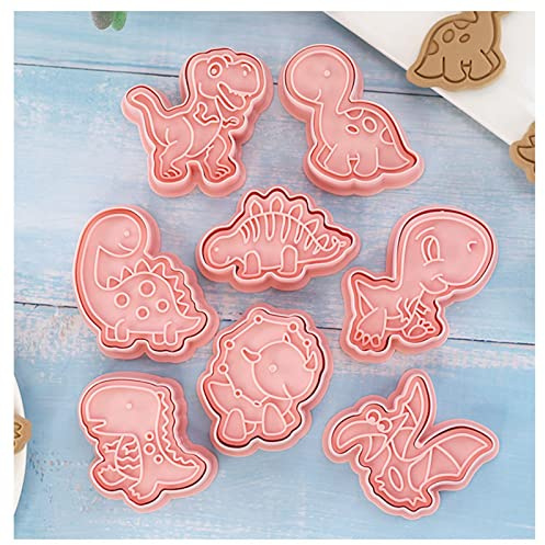 SIXRUN Molde para Galletas de Dinosaurio, Cortador para Hornear de Animales 3D de Plástico de Calidad Alimentaria, para Manualidades, Pasteles, Galletas, Fácil de Limpiar, para Niños, Tiempo de