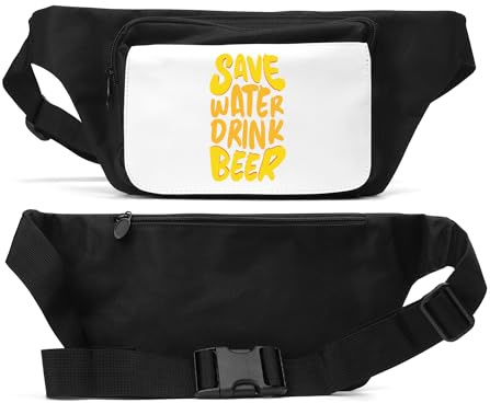 Save Water Drink Beer Graffiti-Stil Grafik Unisex Hüfttasche schwarz