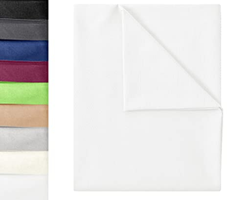 GREEN MARK Textilien Klassische Bettlaken – Flaches Laken aus 100% Baumwolle, ohne Gummi, hautfreundlich, pflegeleicht, bei hohen Temperaturen waschbar - Weiß - 150x250 cm