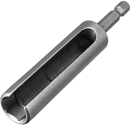 sourcing map 12 mm Steckschlüssel-Schraubendreher, 6,35 mm (1/4 Zoll), Schnellwechsel-Sechskantschaft, Schlitz-Bohrer, Steckschlüssel, Werkzeug, 10,2 cm (4 Zoll) Länge