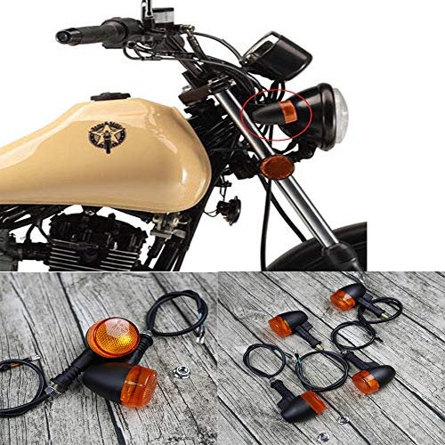 C-FUNN Universal 4 Stück Retro Motorrad Fahrrad Blinker schwarz vorne hinten Blinker Blinker Blinker