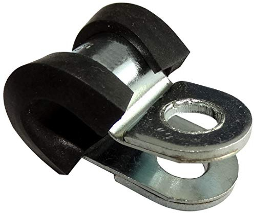 AERZETIX: Set di 5 Fascette in Acciaio Rivestite con Gomma per Tubi Cavo Filo Fissaggio a Vite (Ø5mm)