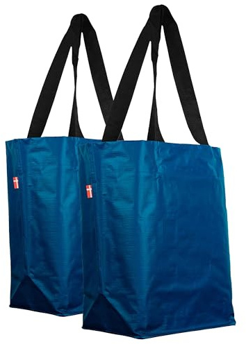BikeZac BikeZac 2.0 Navy Blue shoppingväska för cykel, vattentät och flexibel shoppingväska, 2-pack, marinblå