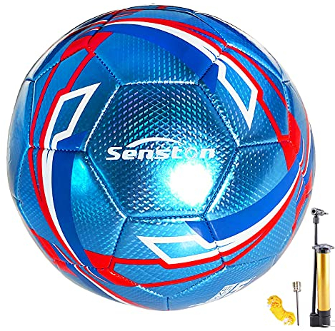 Senston Fussball mit Pumpe, Fußball Größe 5, Training Fussbälle für Jugendliche Erwachsene