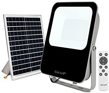 Garza ® Proiettore solare LED 120 W con telecomando, programmabile e regolabile, cavo 4,7 m