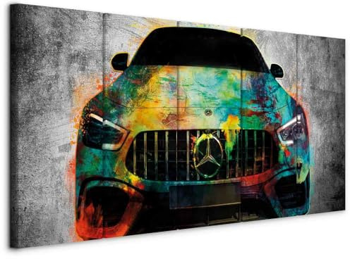 murando - Leinwandbild Abstrakt Beton Car, 200x80 cm, 5-teilig, Wohnzimmer | Hochwertige Leinwand, sofort aufhängbar, ideal fürs Wohn- oder Schlafzimmer, wasserfest und lichtecht, langlebig, stilvoll