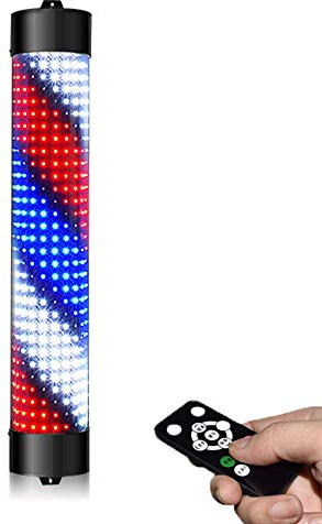 Flashing lights LED De Poste De Barbero,Tiras LED Giratorias De Letrero De Peluquería De Estilo Clásico, Luz De Pared para Exteriores Montada En La Pared, Semicircular, Impermeable Ahorro De Energía