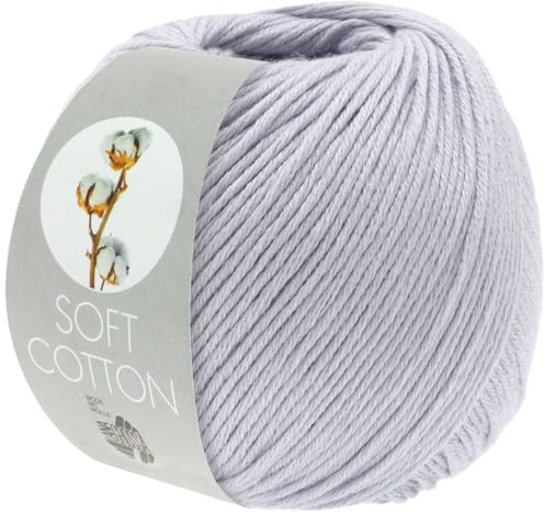 LANA GROSSA Soft Cotton | Weiches Baumwollgarn mit modernem Mikrofaseranteil | Handstrickgarn aus 70% Baumwolle & 30% Polyacryl | 50g Wolle zum Stricken & Häkeln | 140m Garn FB32