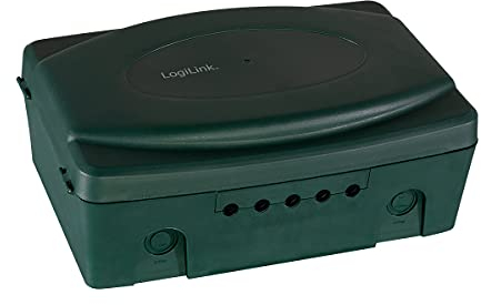 LogiLink - wetterfeste Elektronik Box für den Aussenbereich (Outdoor) in grün mit Staub und Spritzwasserschutz (IP54), 32x21x11.5cm