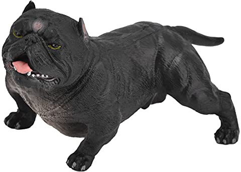 American Bully Pitbull Hundefigur, Simulation Miniatur Solide Bulldog Actions Modell Spielzeug Dekorative Sammlung Geschenk für Hundeliebhaber(schwarz)