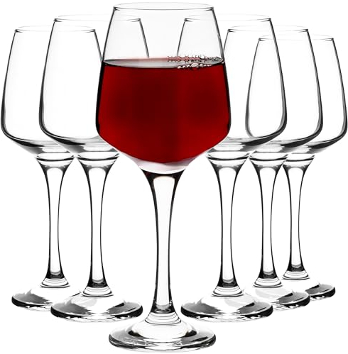Homiu Large Red Wine Glasses Set of 6 | 400 ML | Crystal Clarity Wine Drinking Glass | Florence Collection | Party Wedding Gift Cocktail | Home Restaurants Kitchen Glassware | Dishwasher Safe