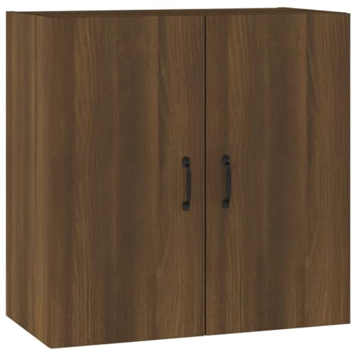 vidaXL Wandschrank Hängeschrank Bücherschrank Mehrzweckschrank Lagerschrank Schrank Wohnzimmer Braun Eichen-Optik 60x31x60cm Holzwerkstoff