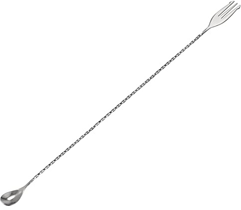 sourcing map Bar Mixing Spoon, Stainless Steel Cocktail Spoon 16 Inch with Long Handle Spiral Pattern for Bartender or Home Use - Silver