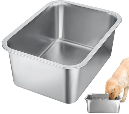 3 Gallons Extra Large Dog Bowls - Durable Food Grade Stainless Steel Dog Water and Food Bowl No Spilling, High Capacity for Large Breed Dogs Indoor Outdoor