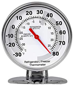 Lehua Stainless Refrigerator Thermometer Freezer Temperature Gauge Mini Thermometer Grill for Home Kitchen Food