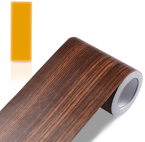 ZTVOWTO Holzmaserung Klebeband Holzoptik Dachpappe Selbstklebende Wasserdichtes Boden Reparaturband Wandanschlussband Abdichtband Kratzer Reparatur für Möbel Boden Tische (Walnuss)