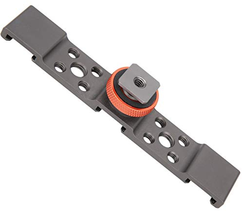 3 in 1 Hot Shoe Adattatore di Montaggio Barra di Prolunga Staffa Supporto per Fotocamera Cellulare, Espandi Attrezzatura Fotografica con Fori per Vite da 3/8 e 1/4, Lega di (GRAY)