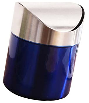 OKUMEYR Minibehälter 1Stk mülleimer Schreib bin Scrapbook-Papierreisen kleiner Mülleimer mit Deckel Metallbehälter mit Deckel Mülltonne aus Edelstahl Desktop-Mülleimer Schraubverschluss