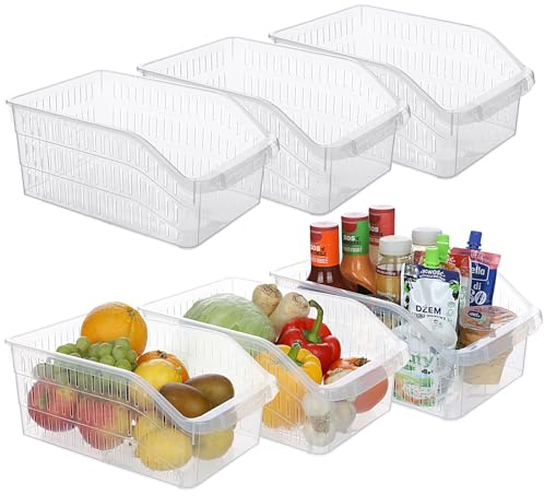astor24 3er Set Hochwertiger Kühlschrank Küchen Organizer - Ordnungssystem, Kunststoff, Küche Aufbewahrung & Organisation, Schrank, Schublade, lebensmittelecht - BPA frei