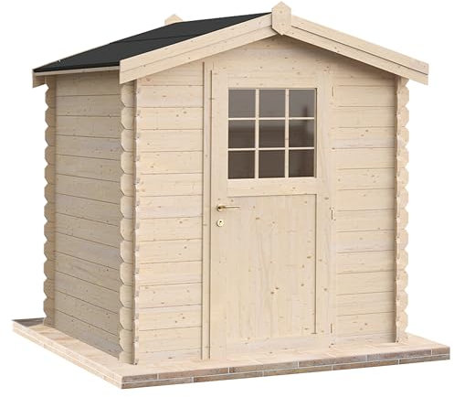 Casetta da giardino in legno per esterno 4 mq 200x200 25mm MADE IN ITALY mod. MONET casetta in legno, rimessa attrezzi, deposito, box per esterni, (Con Pavimento e Grondaia)