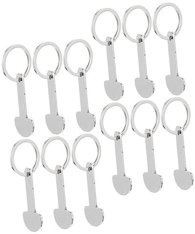 WRITWAA 12pcs Shopping Trolley Token Keyring Trolley Remover Pendant Key Ring Family Friend
